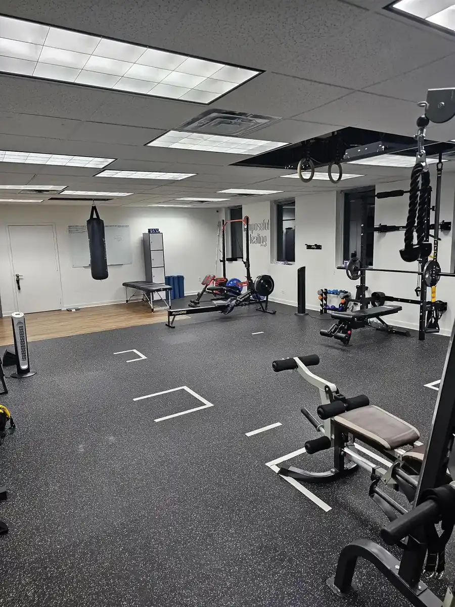 The Zenlight training floor, set up for a group session