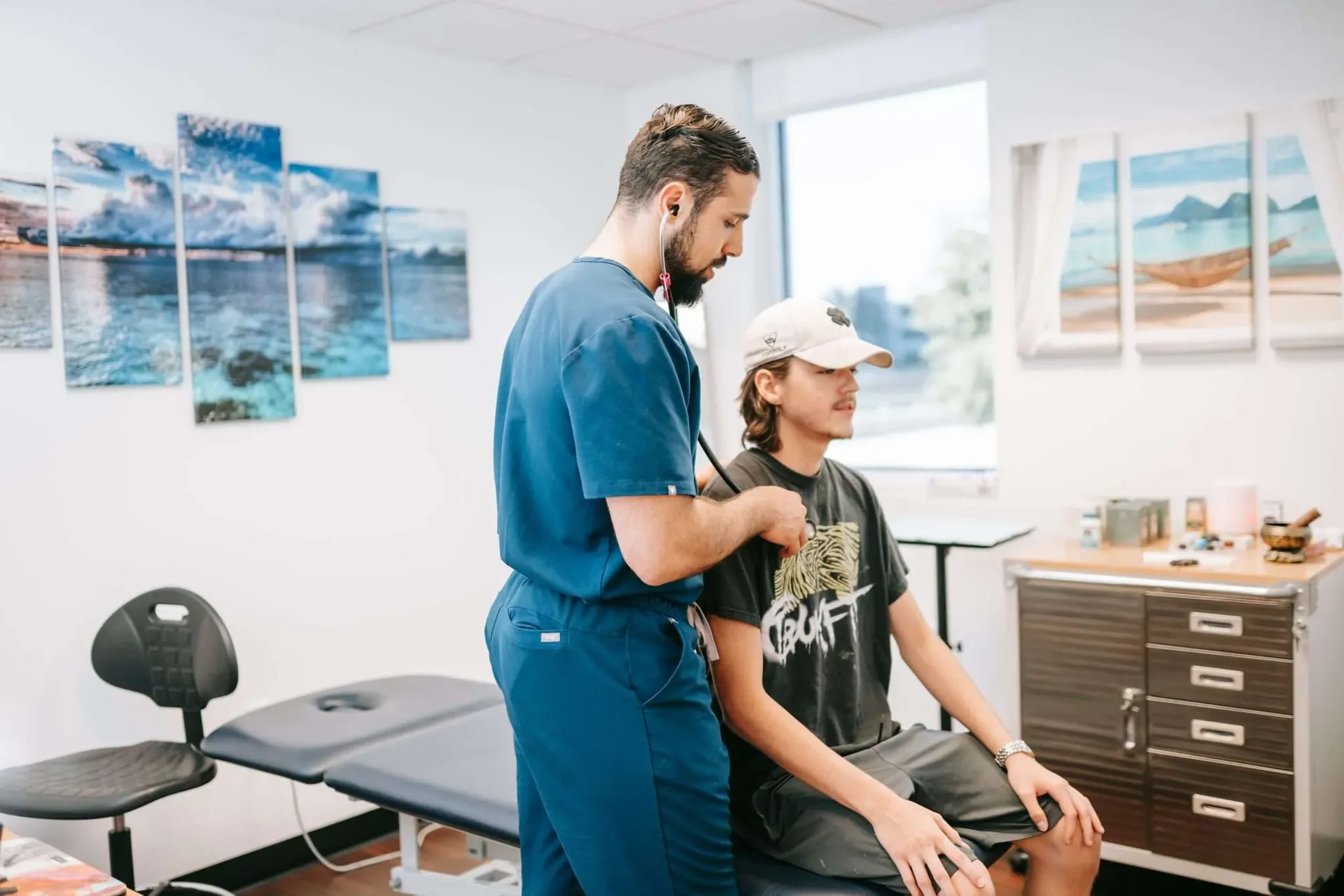 A patient rebuilding strength during post-op recovery care